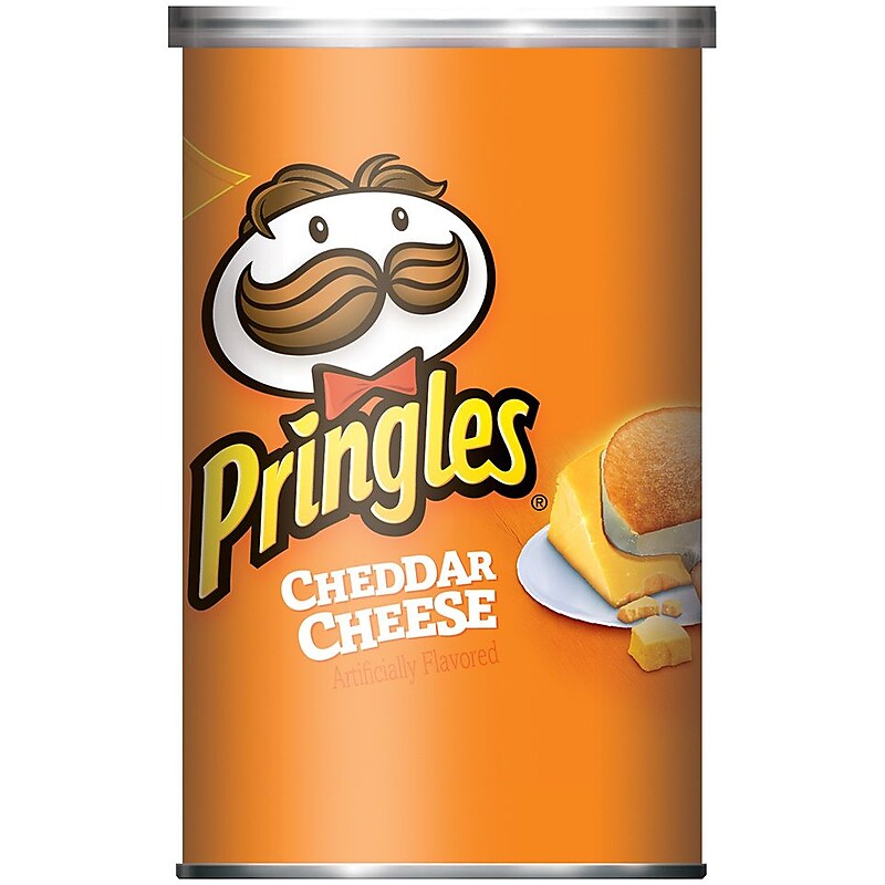Pringles Potato Crisps, Cheddar Cheese, 2.5 oz. Can, 24/Pack image 1
