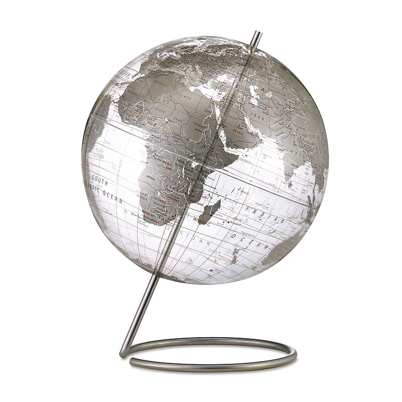Replogle 12" Crystal Marquise World Globe, Transparent Silver image 1