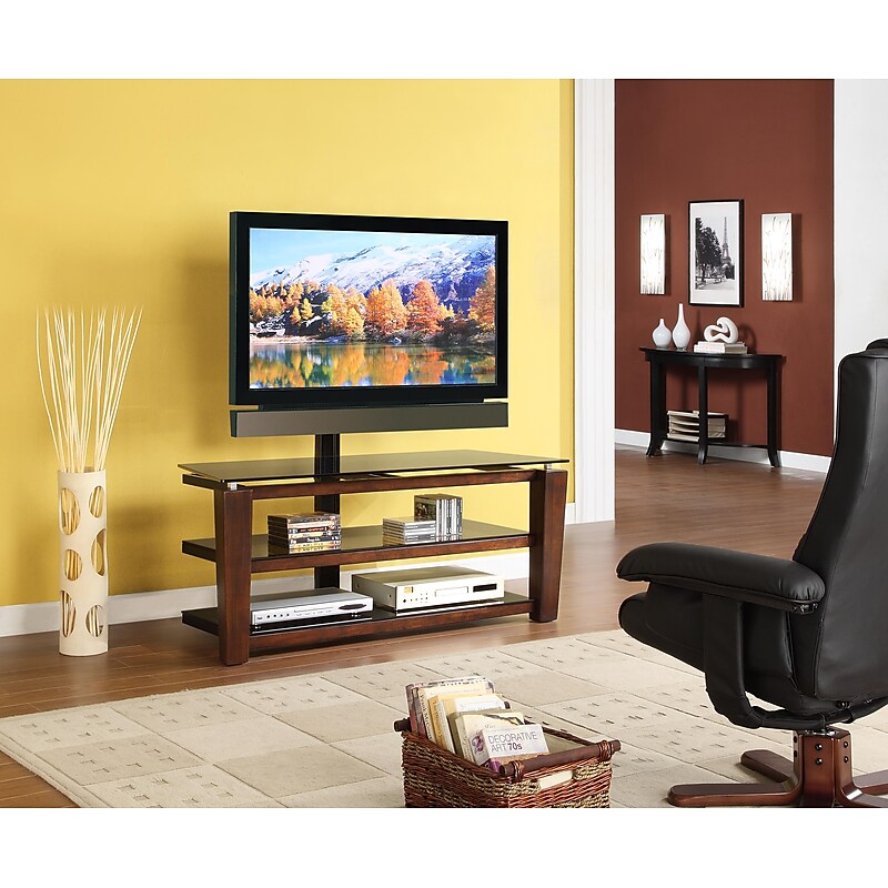 Whalen Wood/Metal Console TV Stand, Screens up to 58", Brown Cherry (XL-5) image 1