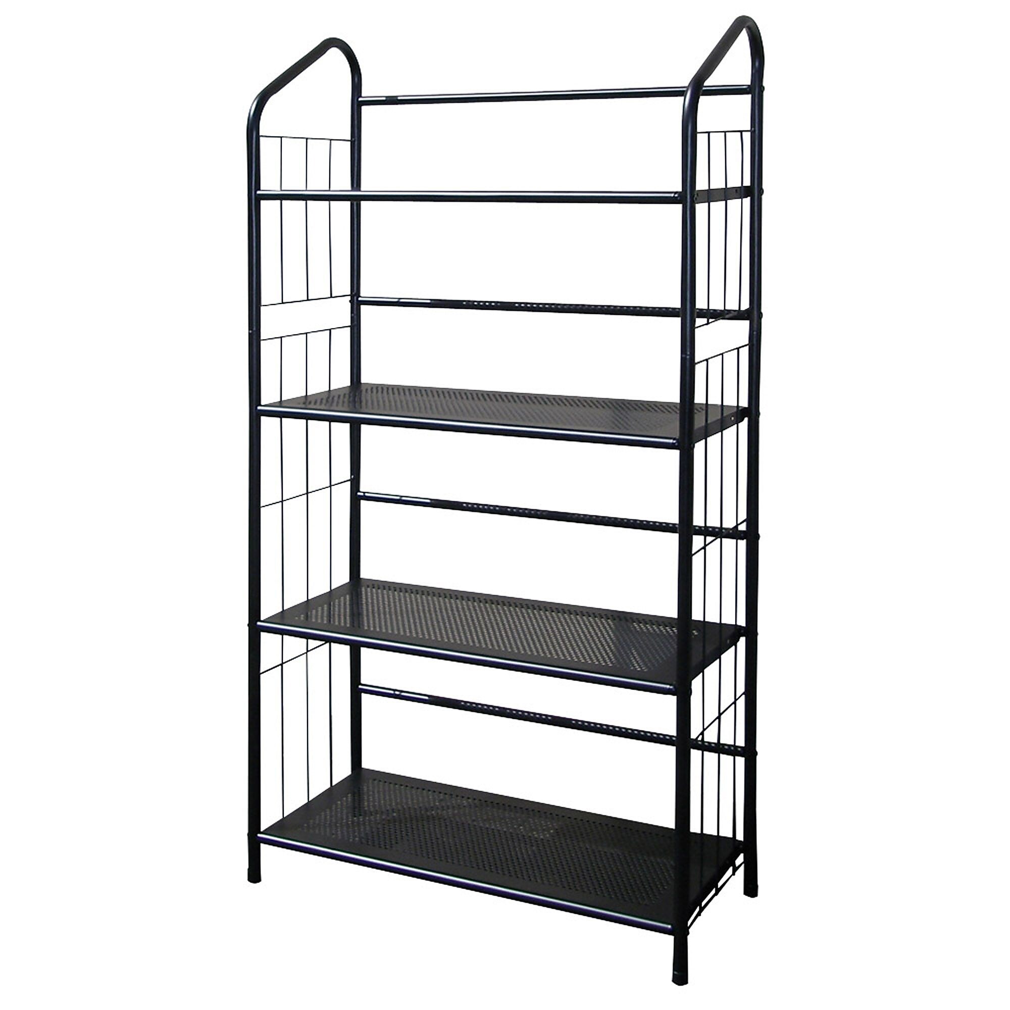 Ore International 4 Tier Metal Book Shelf, Black Sansujyuku sansujyuku.com