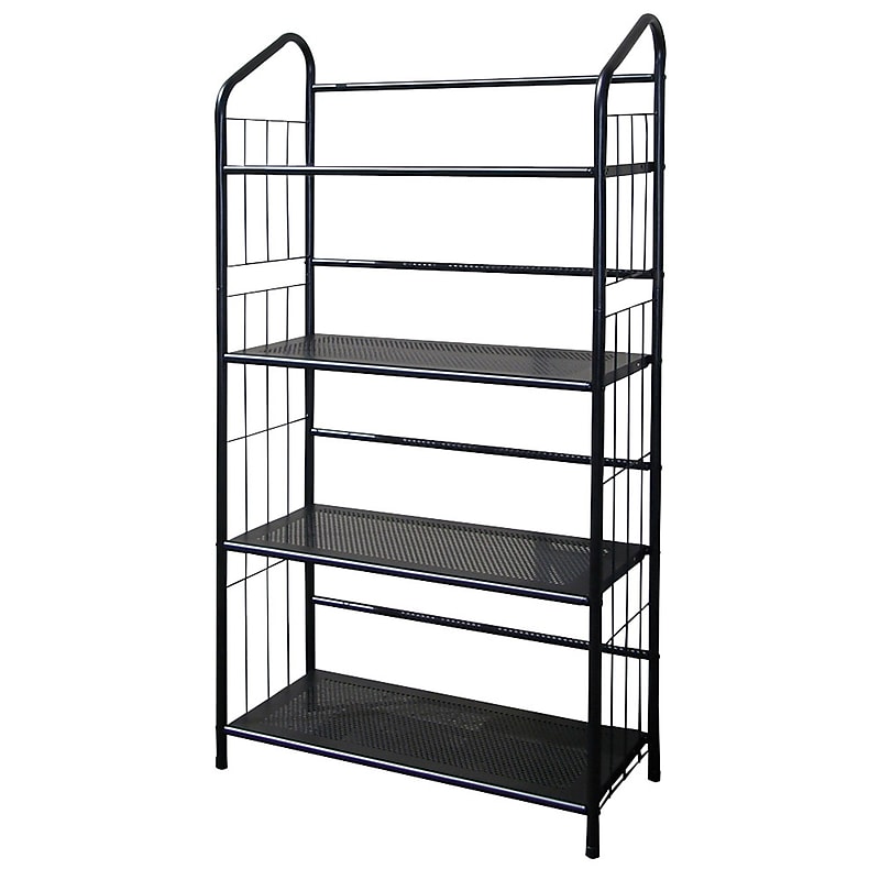 Ore International® 4 Tier Metal Book Shelf, Black image 1