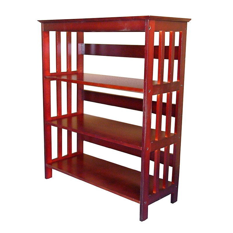 Ore International® Home Decorators Collection 3 Tier Rubberwood Bookcase, Cherry image 1