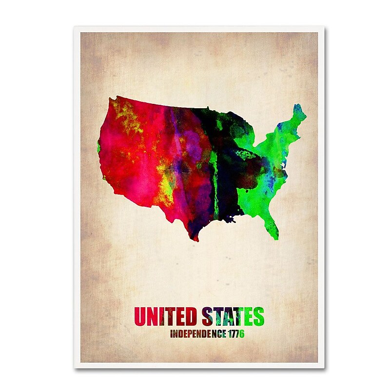 Trademark Fine Art 'United States Watercolor Map' 24" x 32" Canvas Art image 1