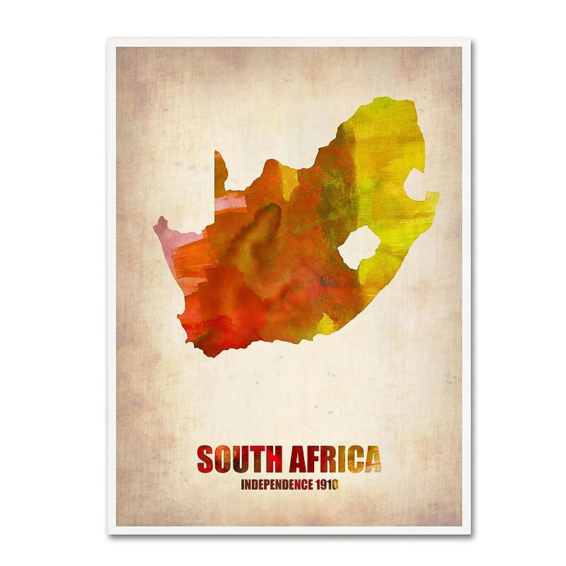 Trademark Fine Art 'South Africa Watercolor Map' 18" x 24" Canvas Art image 1