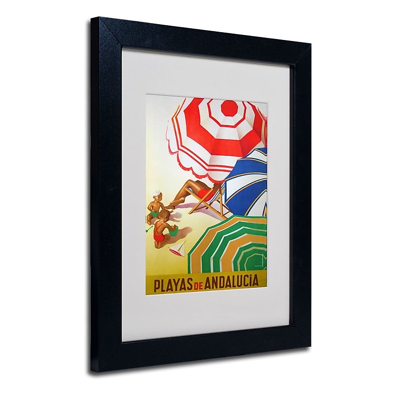 Trademark Fine Art 'Beaches of Andalucia' 11" x 14" Black Frame Art image 1