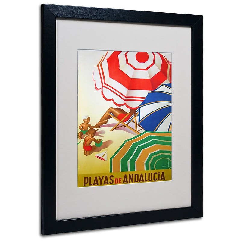 Trademark Fine Art 'Beaches of Andalucia' 16" x 20" Black Frame Art image 1