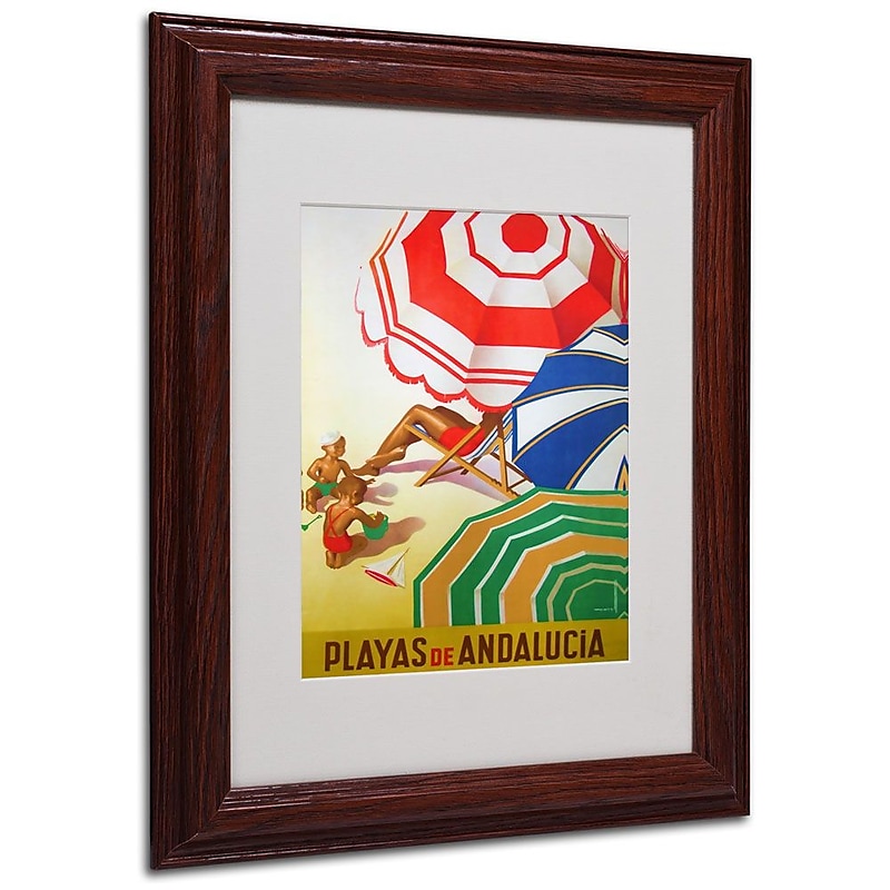 Trademark Fine Art 'Beaches of Andalucia' 11" x 14" Wood Frame Art image 1