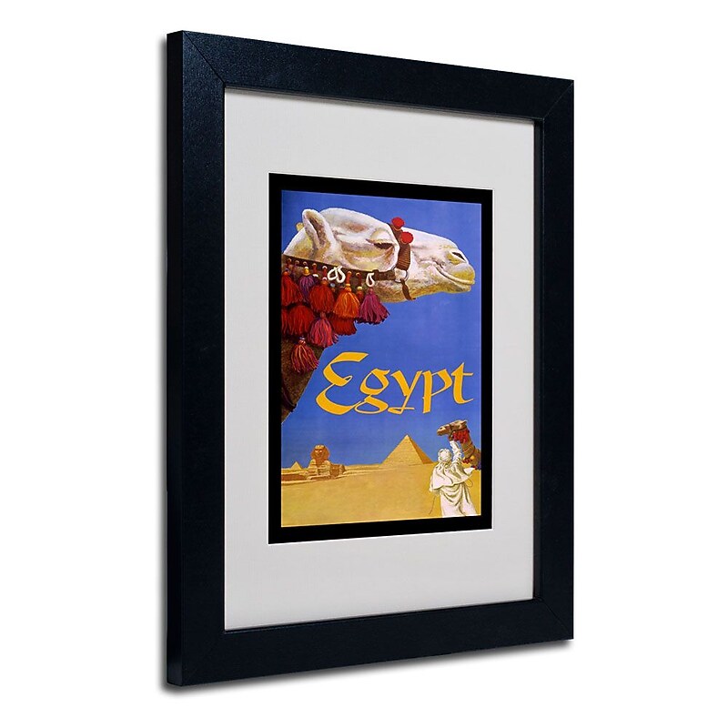 Trademark Fine Art 'Egypt Camel' 11" x 14" Black Frame Art image 1