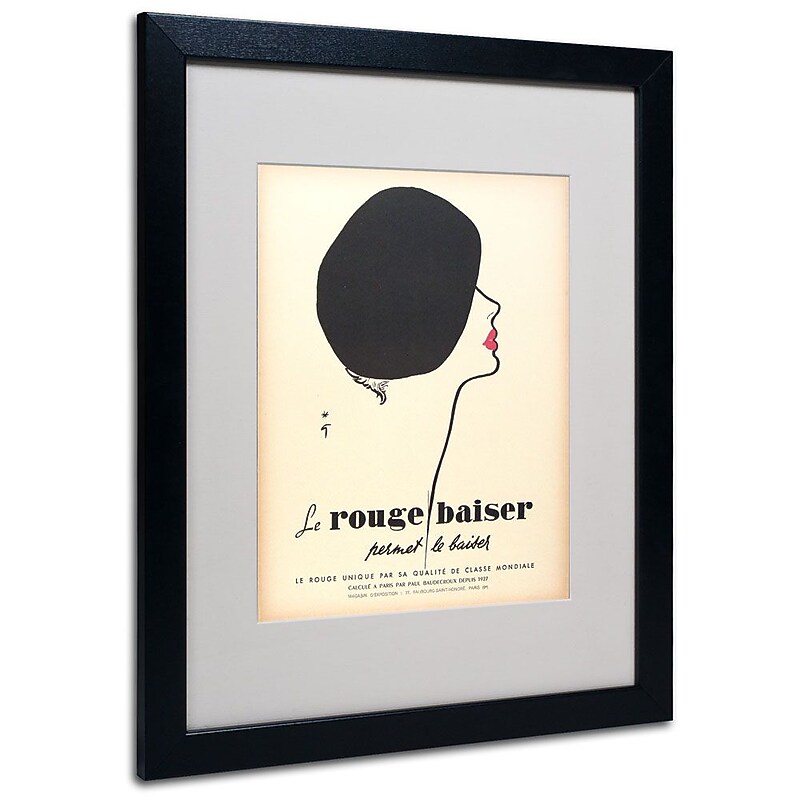 Trademark Fine Art 'Le Rouge Baiser' 16" x 20" Black Frame Art image 1