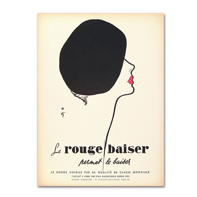 Trademark Fine Art 'Le Rouge Baiser' 35" x 47" Canvas Art image 1