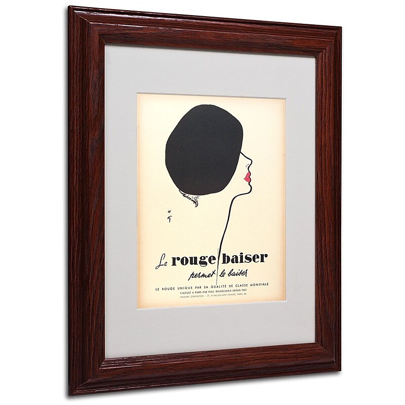 Trademark Fine Art 'Le Rouge Baiser' 11" x 14" Wood Frame Art image 1