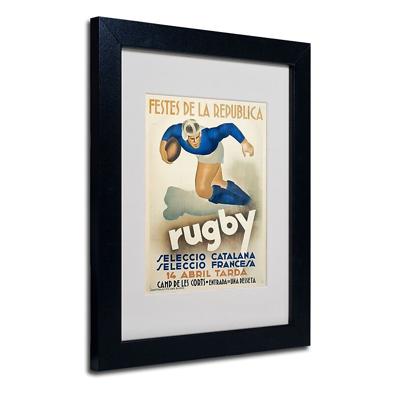 Trademark Fine Art 'Rugby' 11" x 14" Black Frame Art image 1