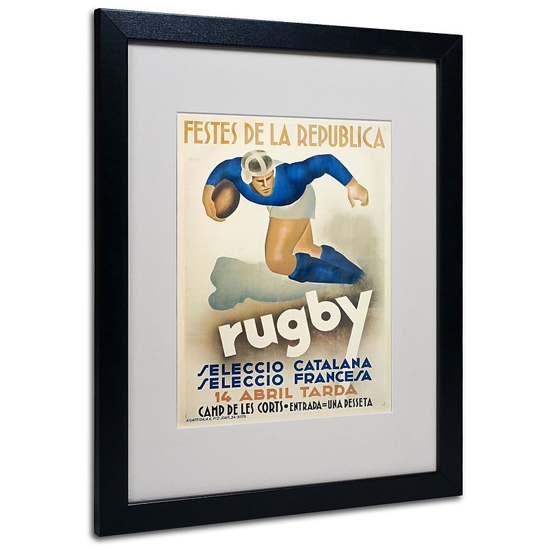 Trademark Fine Art 'Rugby' 16" x 20" Black Frame Art image 1