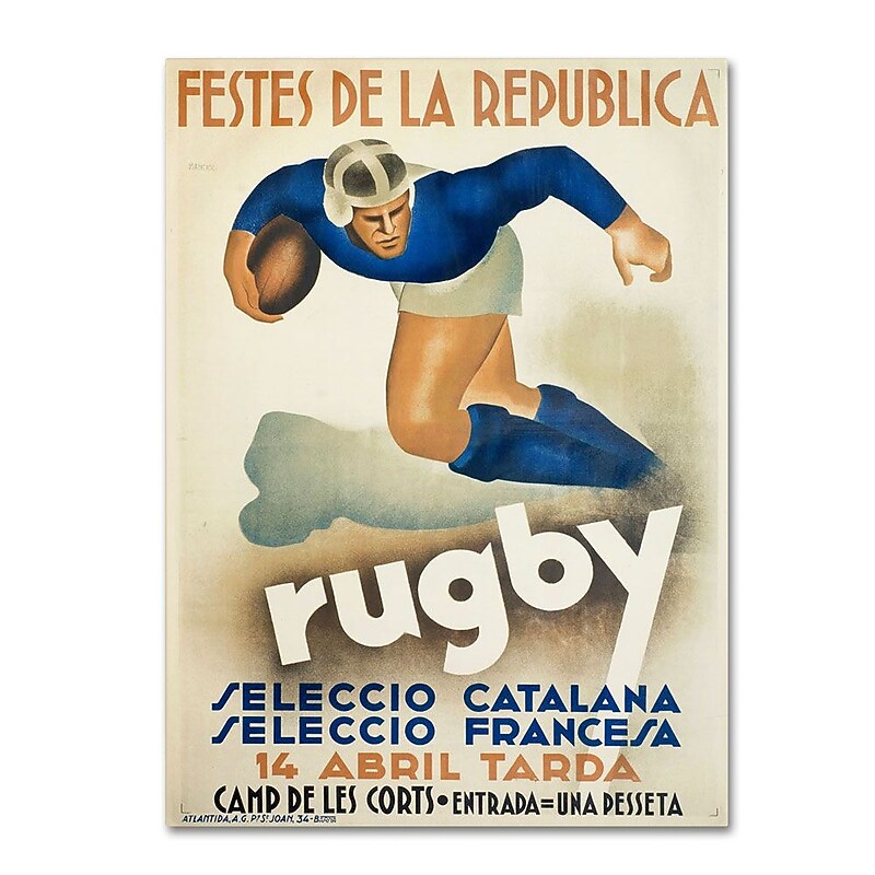 Trademark Fine Art 'Rugby' 16" x 24" Canvas Art image 1