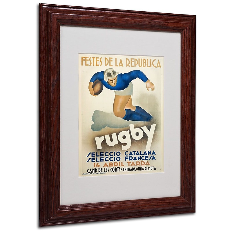 Trademark Fine Art 'Rugby' 11" x 14" Wood Frame Art image 1