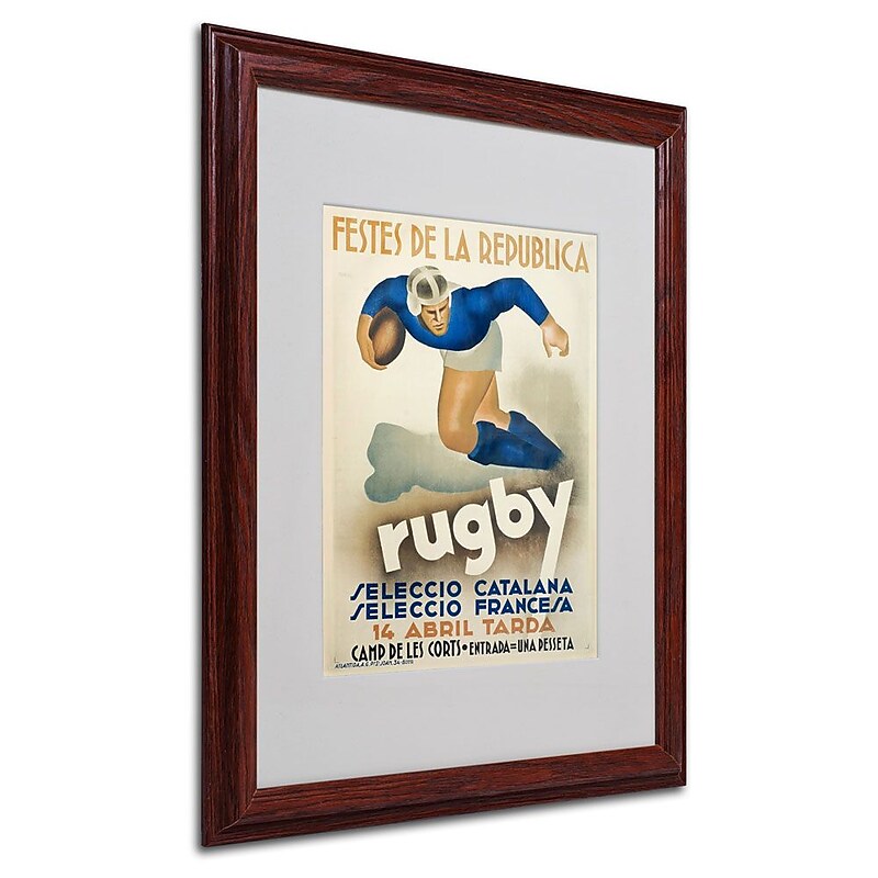 Trademark Fine Art 'Rugby' 16" x 20" Wood Frame Art image 1