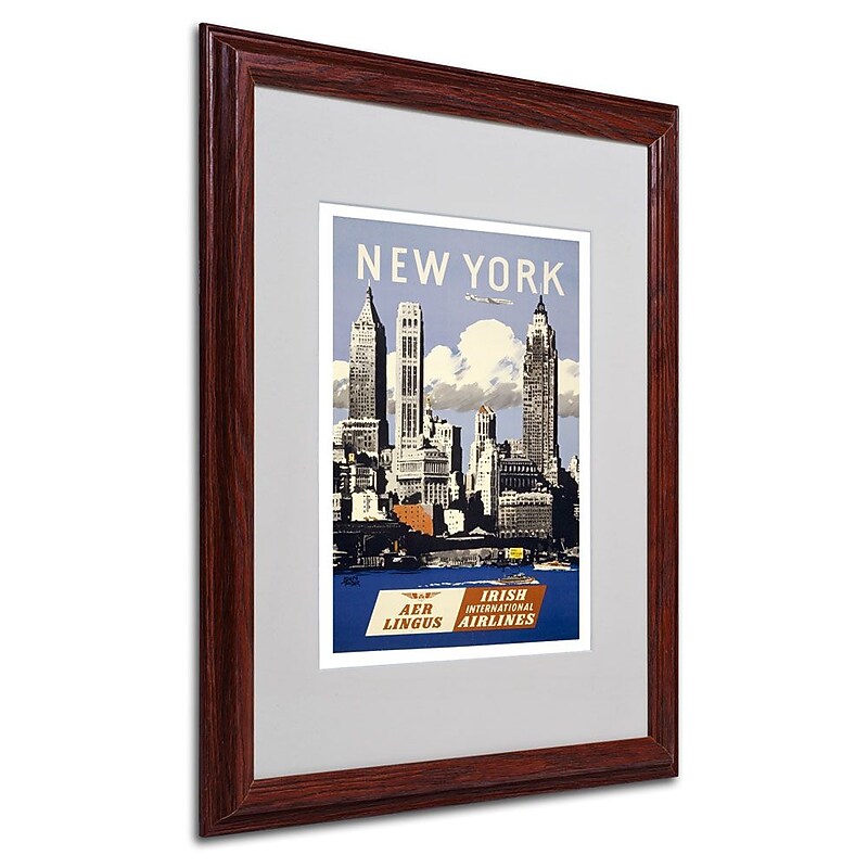 Trademark Fine Art 'Trav NY Aer Lingus' 16" x 20" Wood Frame Art image 1