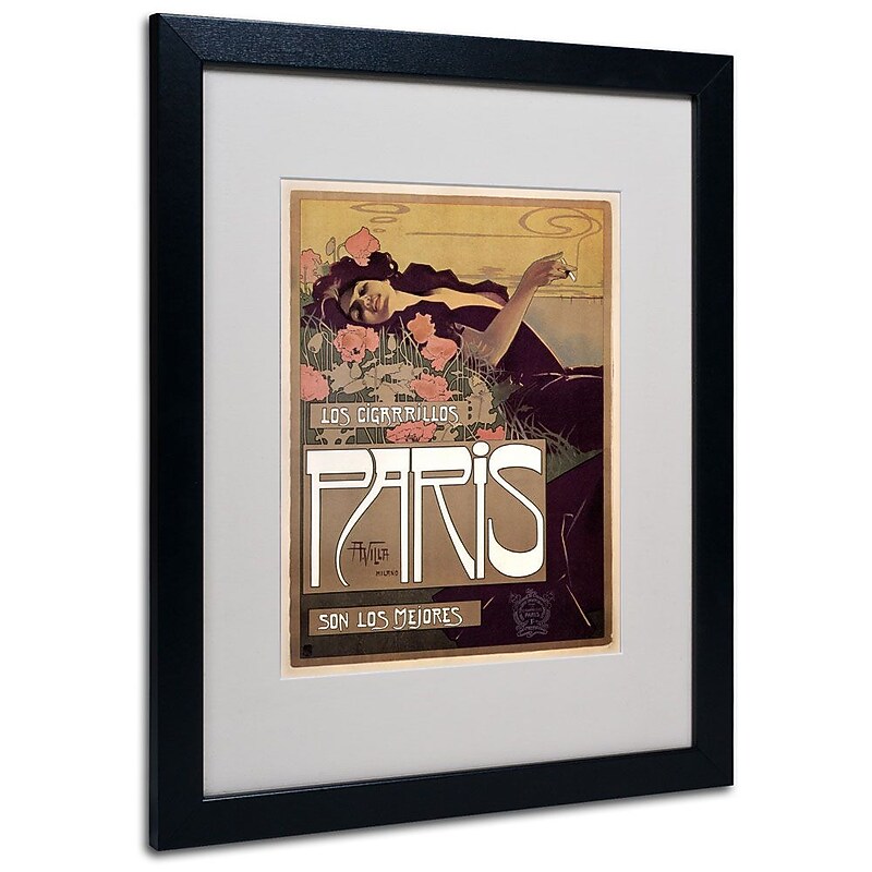 Trademark Fine Art 'Paris Cigarettes 1901' 16" x 20" Black Frame Art image 1