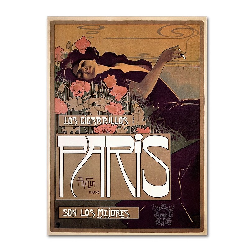 Trademark Fine Art 'Paris Cigarettes 1901' 35" x 47" Canvas Art image 1