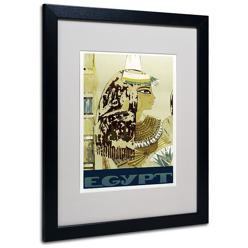 Trademark Fine Art 'Visit Egypt Cleopatra' 16" x 20" Black Frame Art image 1