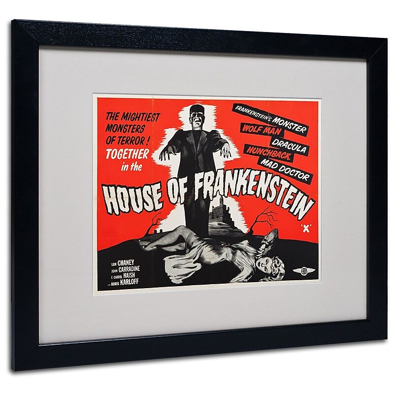 Trademark Fine Art 'House of Frankenstein' 16" x 20" Black Frame Art image 1