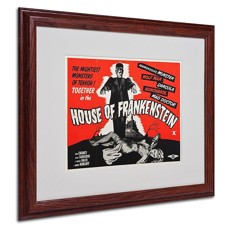 Trademark Fine Art 'House of Frankenstein' 16" x 20" Wood Frame Art image 1