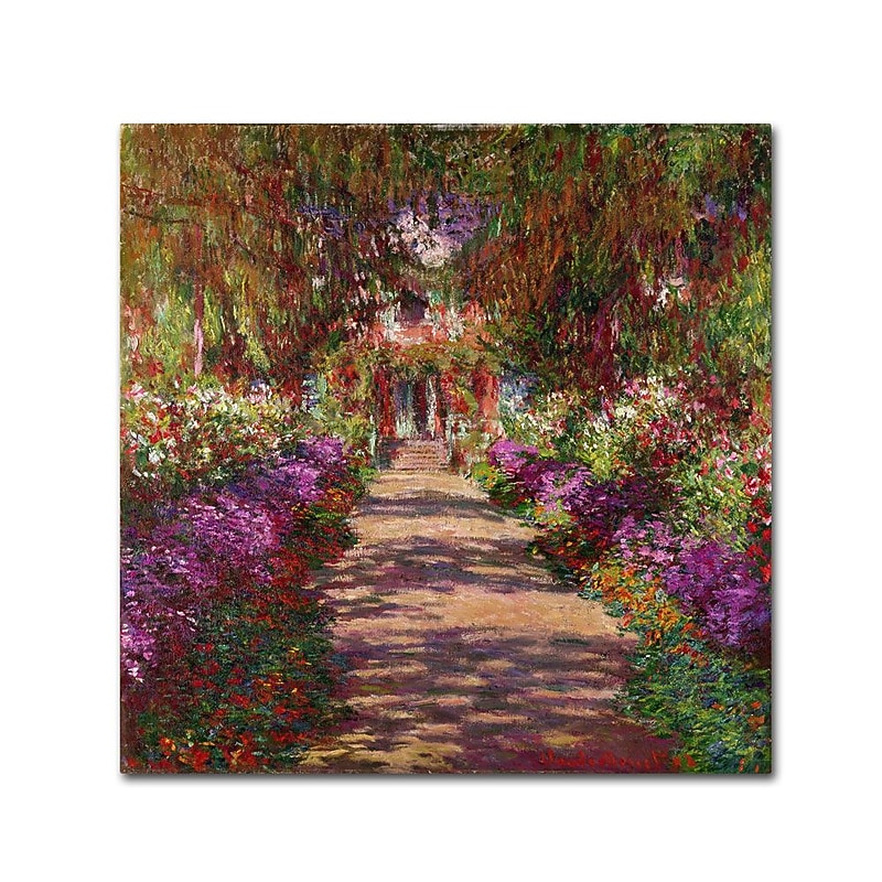 Trademark Fine Art 'A Pathway in Monet' 14" x 14" Canvas Art image 1