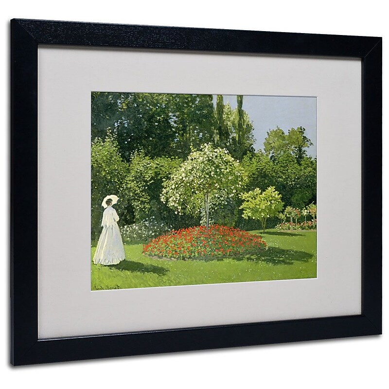 Trademark Fine Art 'Jeanne Marie Lecadre in the Garden' 16" x 20" Black Frame Art image 1