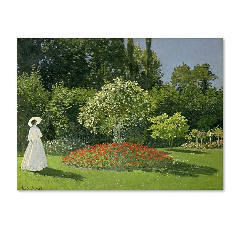 Trademark Fine Art 'Jeanne Marie Lecadre in the Garden' 35" x 47" Canvas Art image 1