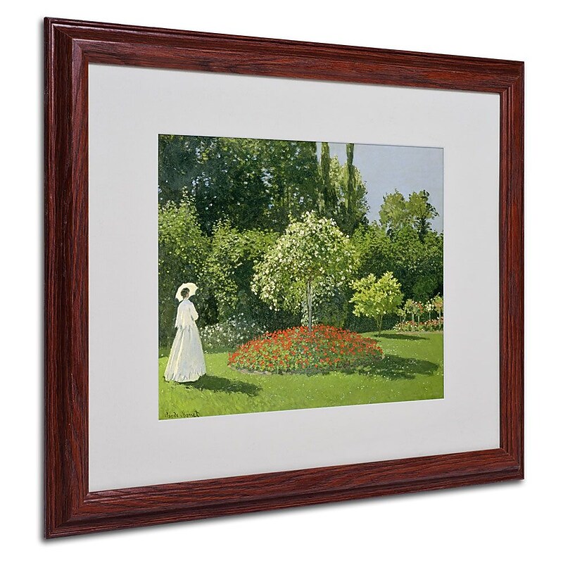 Trademark Fine Art 'Jeanne Marie Lecadre in the Garden' 16" x 20" Wood Frame Art image 1