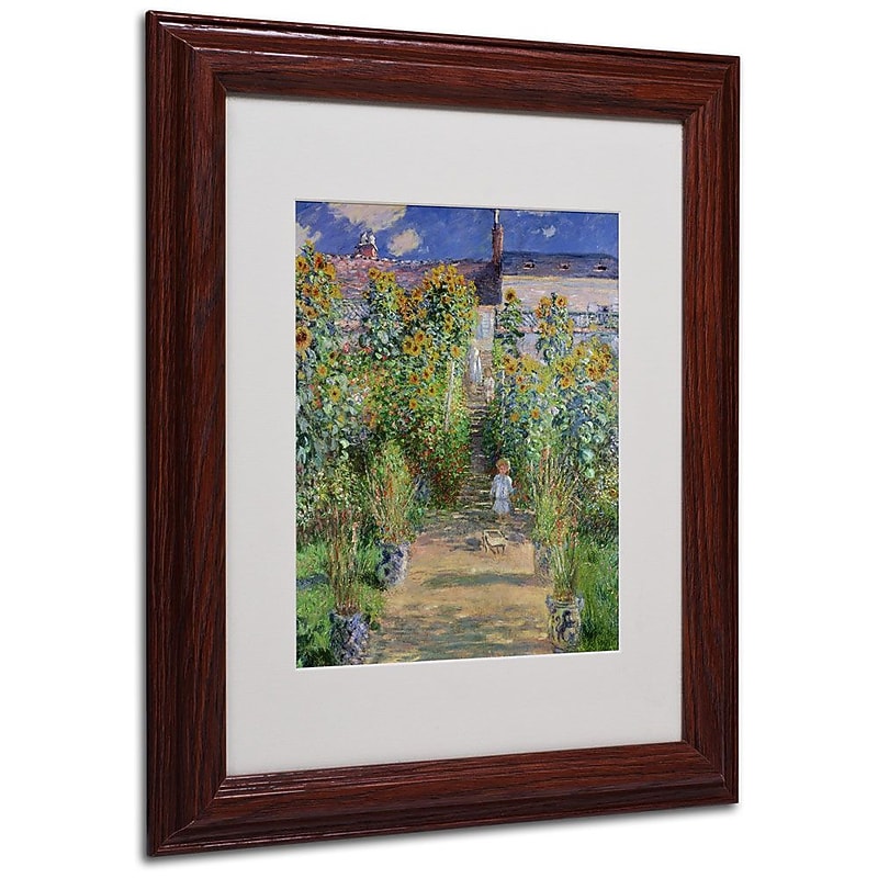 Trademark Fine Art 'The Artist's Garden at Vetheuil' 11" x 14" Wood Frame Art image 1