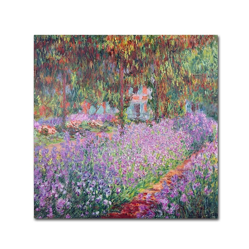 Trademark Fine Art 'The Artist's Garden at Giverny' 14" x 14" Canvas Art image 1