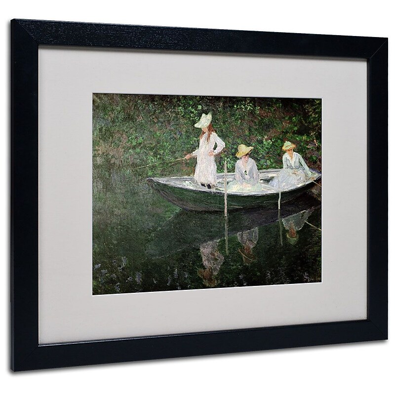 Trademark Fine Art 'The Boat at Giverny' 16" x 20" Black Frame Art image 1