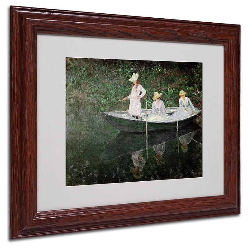 Trademark Fine Art 'The Boat at Giverny' 11" x 14" Wood Frame Art image 1