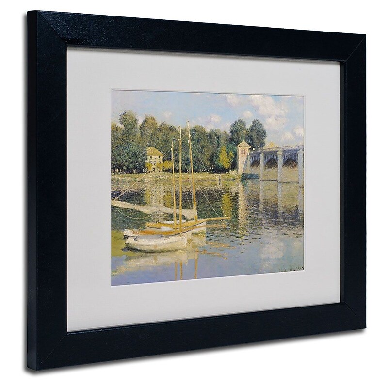 Trademark Fine Art 'The Bridge at Argenteuil' 11" x 14" Black Frame Art image 1