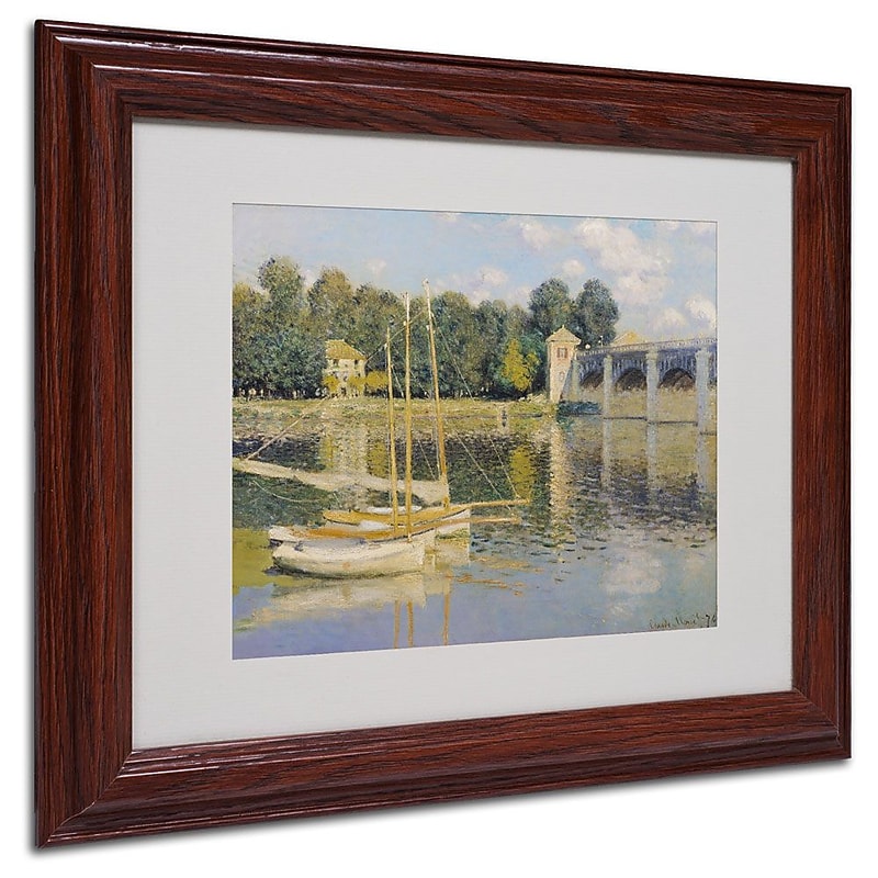Trademark Fine Art 'The Bridge at Argenteuil' 11" x 14" Wood Frame Art image 1
