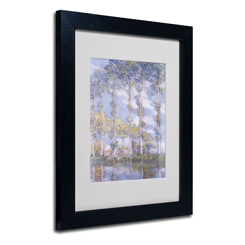 Trademark Fine Art 'The Poplars' 11" x 14" Black Frame Art image 1