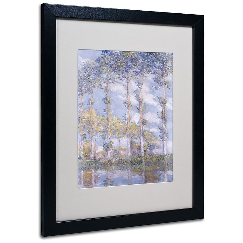 Trademark Fine Art 'The Poplars' 16" x 20" Black Frame Art image 1