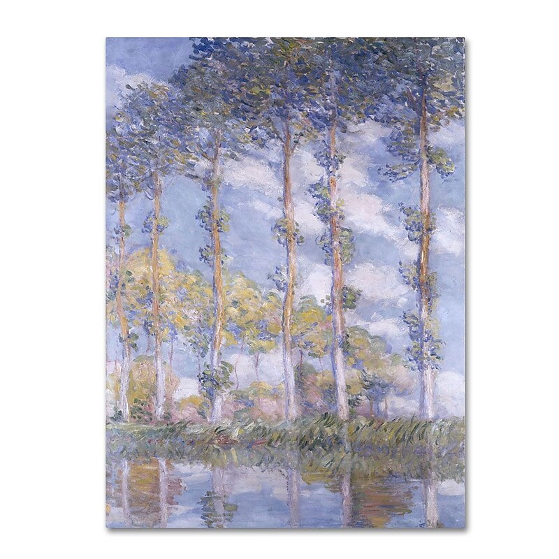 Trademark Fine Art 'The Poplars' 30" x 47" Canvas Art image 1