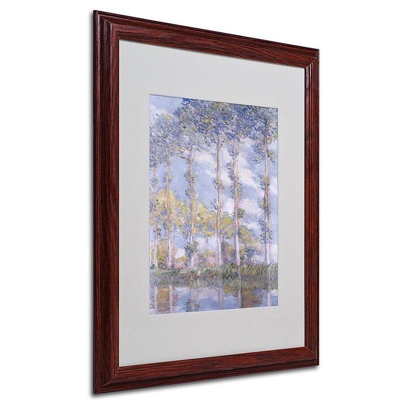 Trademark Fine Art 'The Poplars' 16" x 20" Wood Frame Art image 1