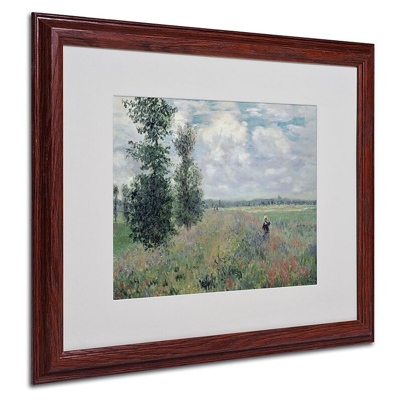 Trademark Fine Art 'The Poppy Field' 16" x 20" Wood Frame Art image 1