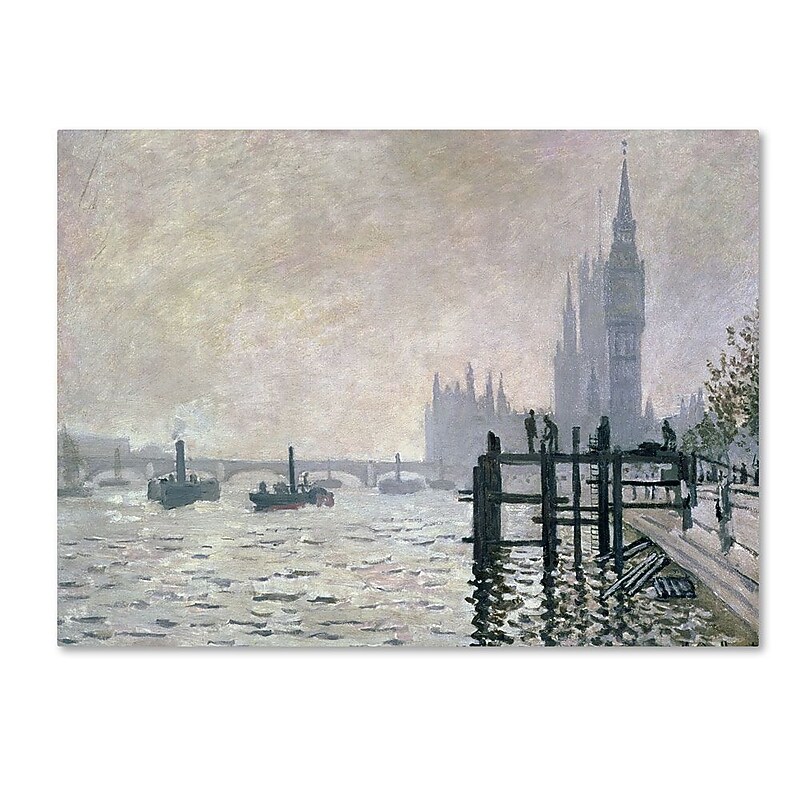 Trademark Fine Art 'The Thames Below Westminster' 16" x 24" Canvas Art image 1