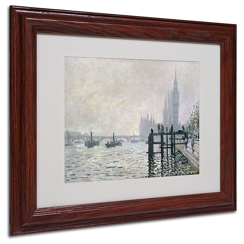 Trademark Fine Art 'The Thames Below Westminster' 11" x 14" Wood Frame Art image 1