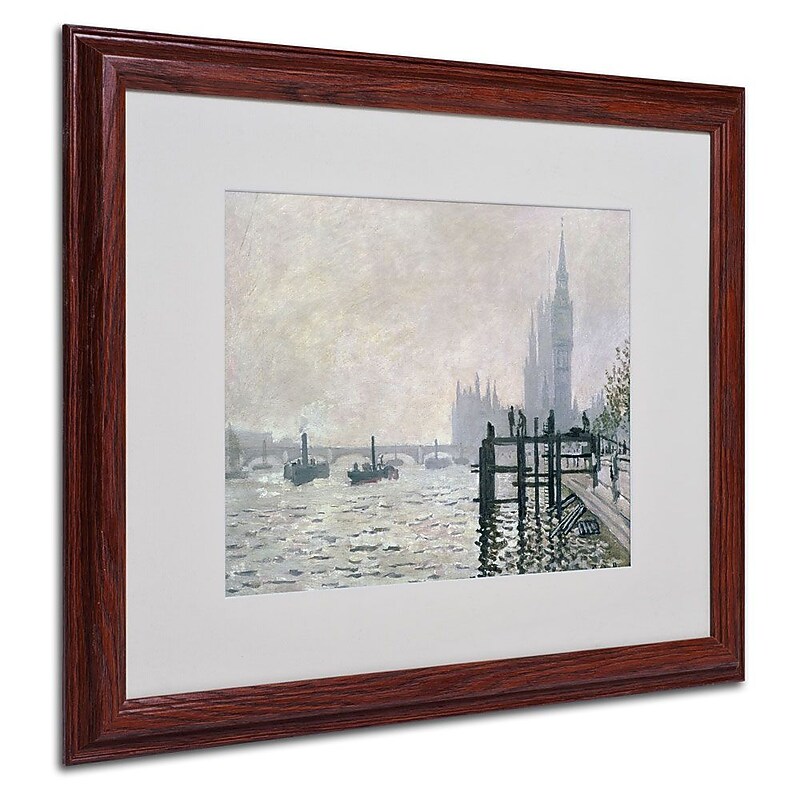 Trademark Fine Art 'The Thames Below Westminster' 16" x 20" Wood Frame Art image 1