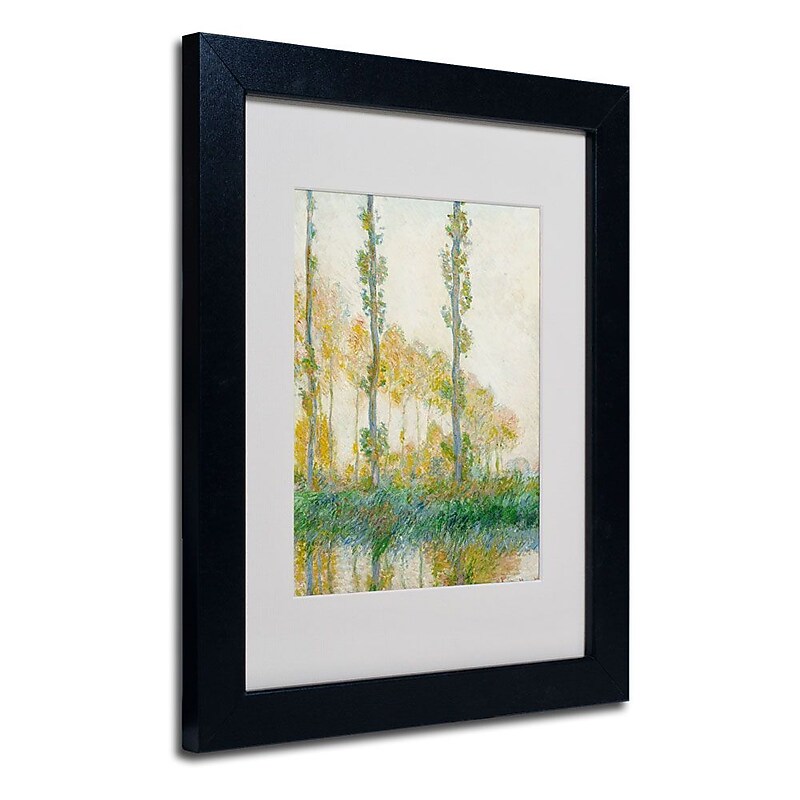 Trademark Fine Art 'The Three Trees Autumn' 11" x 14" Black Frame Art image 1