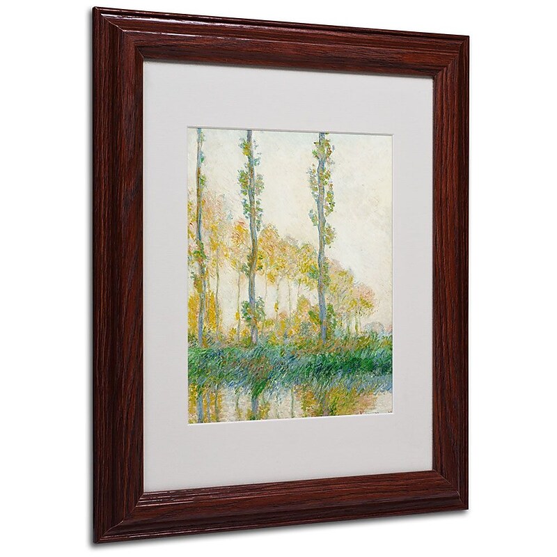 Trademark Fine Art 'The Three Trees Autumn' 11" x 14" Wood Frame Art image 1