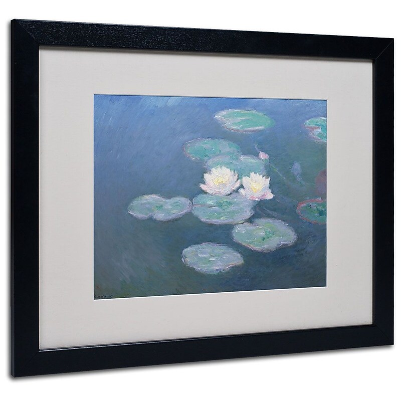 Trademark Fine Art 'Waterlilies Evening' 16" x 20" Black Frame Art image 1