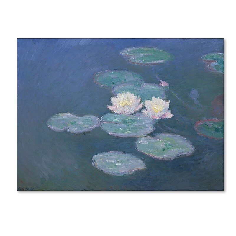 Trademark Fine Art 'Waterlilies Evening' 24" x 32" Canvas Art image 1