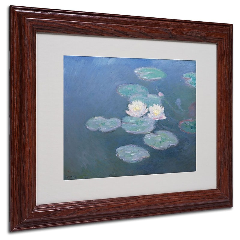Trademark Fine Art 'Waterlilies Evening' 11" x 14" Wood Frame Art image 1