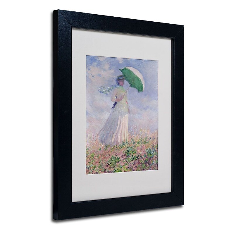 Trademark Fine Art 'Woman With a Parasol' 11" x 14" Black Frame Art image 1